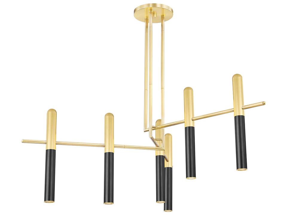 Thurston 6-Light Aged Old Bronze Clear Glass LED Chandelier