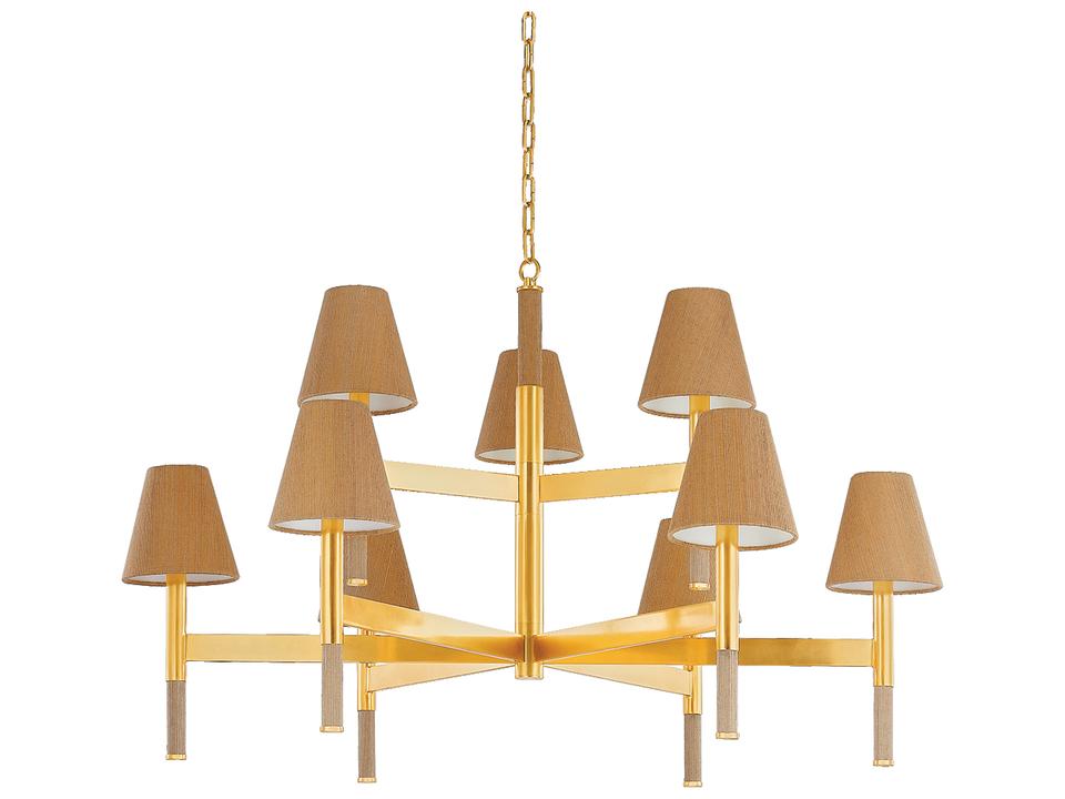 Lindenwood 9-Light Aged Brass Tiered Chandelier