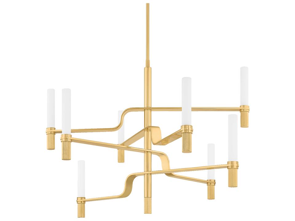 Allentown 8-Light Aged Brass Candelabra Chandelier