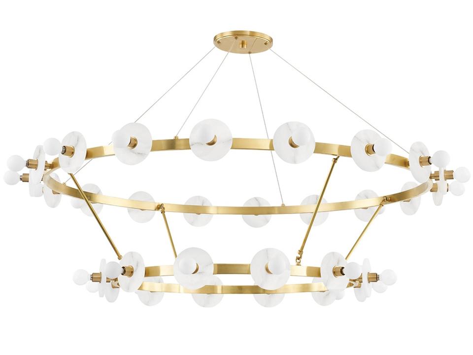 Austen 30-Light Aged Brass LED Candelabra Tiered Chandelier