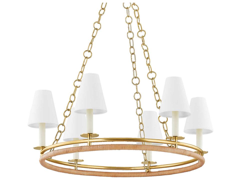 Swanton 6-Light Aged Brass Chandelier