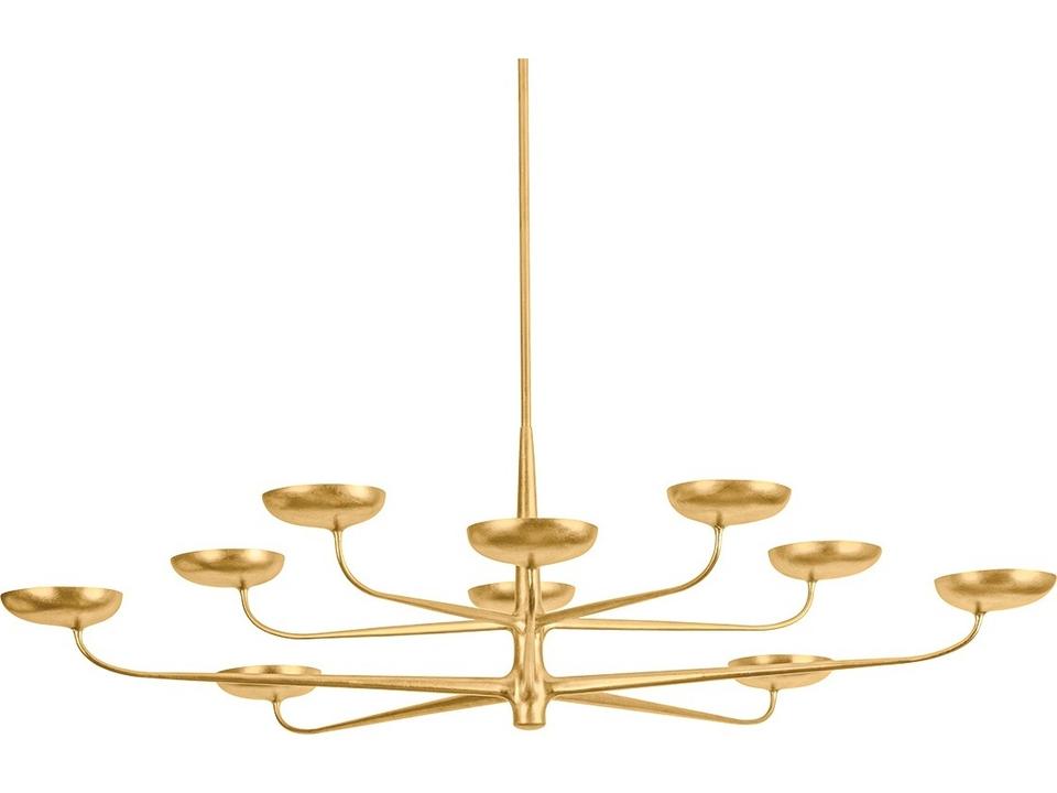 Taormina 10-Light Vintage Gold Leaf Tiered Chandelier