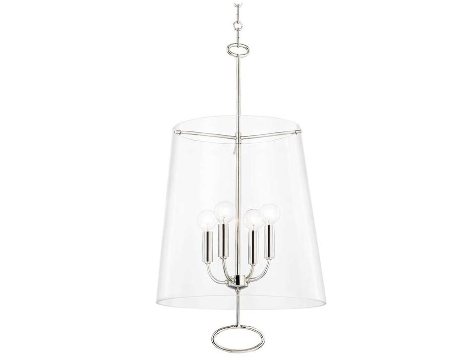James 4-Light Polished Nickel Glass Chandelier