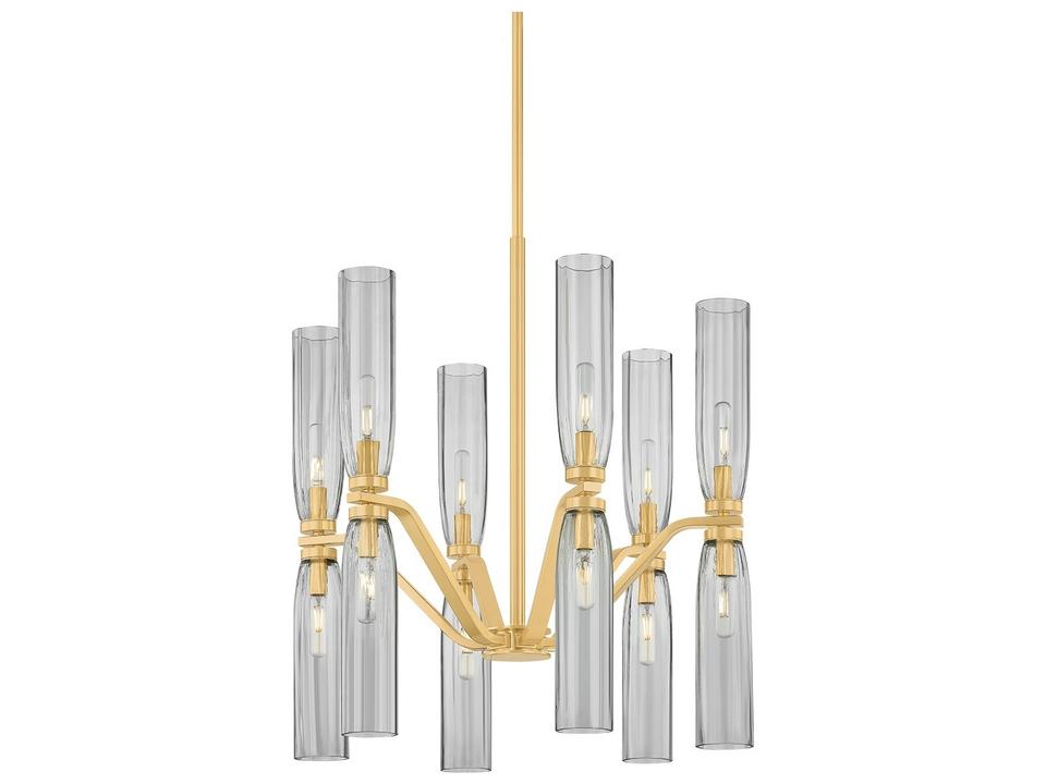 Harpswell 12-Light Aged Brass Cylinder Chandelier