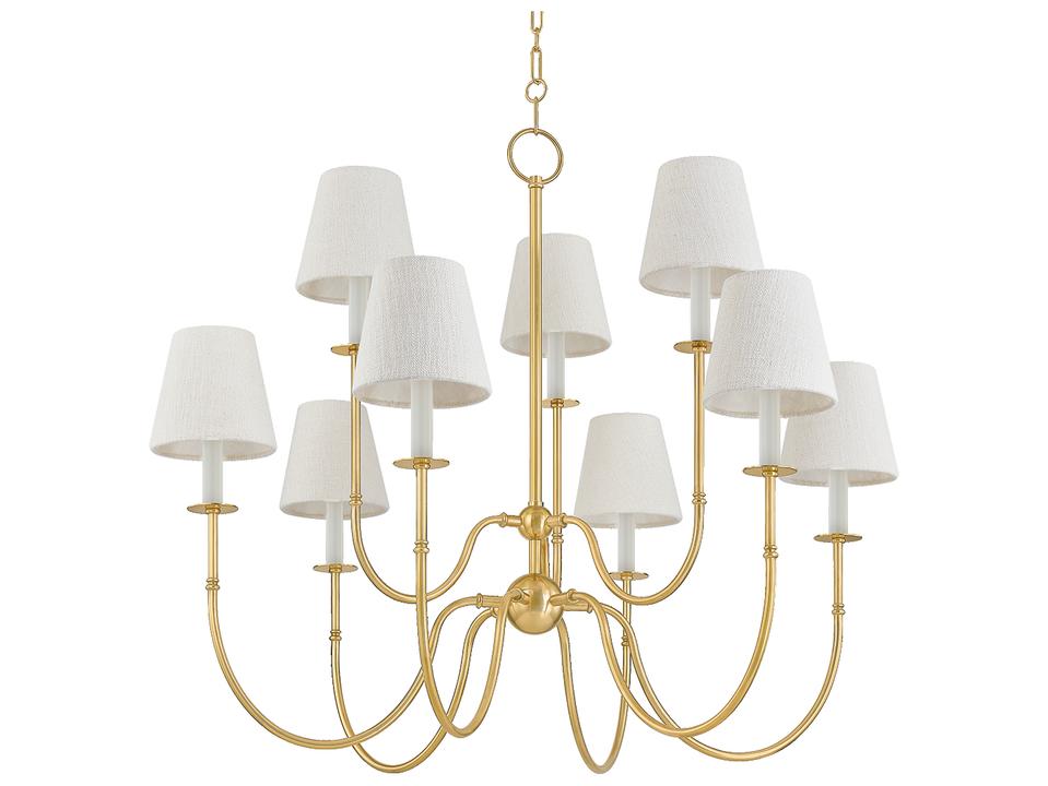 Amina 9-Light Aged Brass Candelabra Chandelier