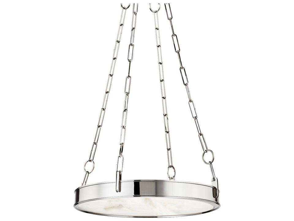 Kirby 1-Light Polished Nickel White LED Round Chandelier