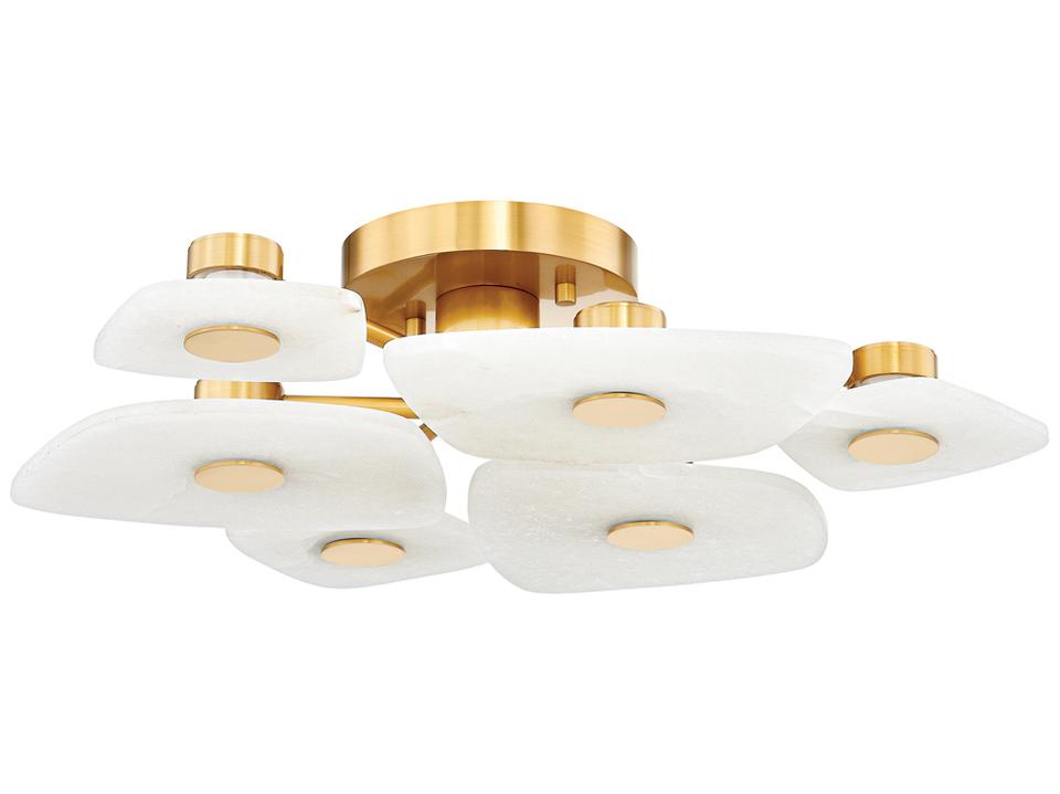 Holmdel 6-Light Aged Brass Semi Flush Mount