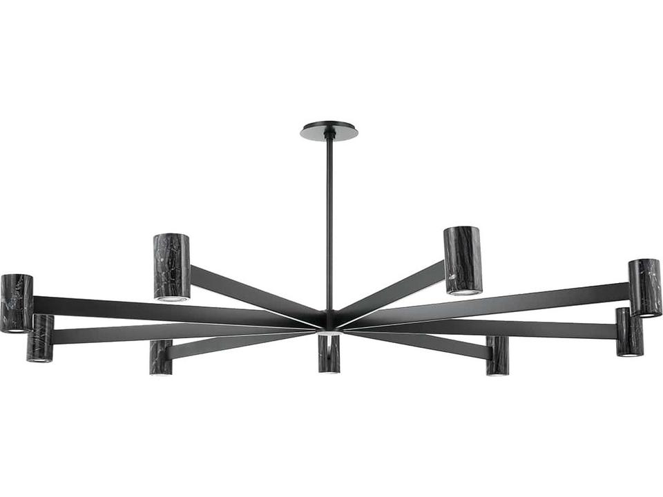 Predock 9-Light Black Brass LED Cylinder Chandelier