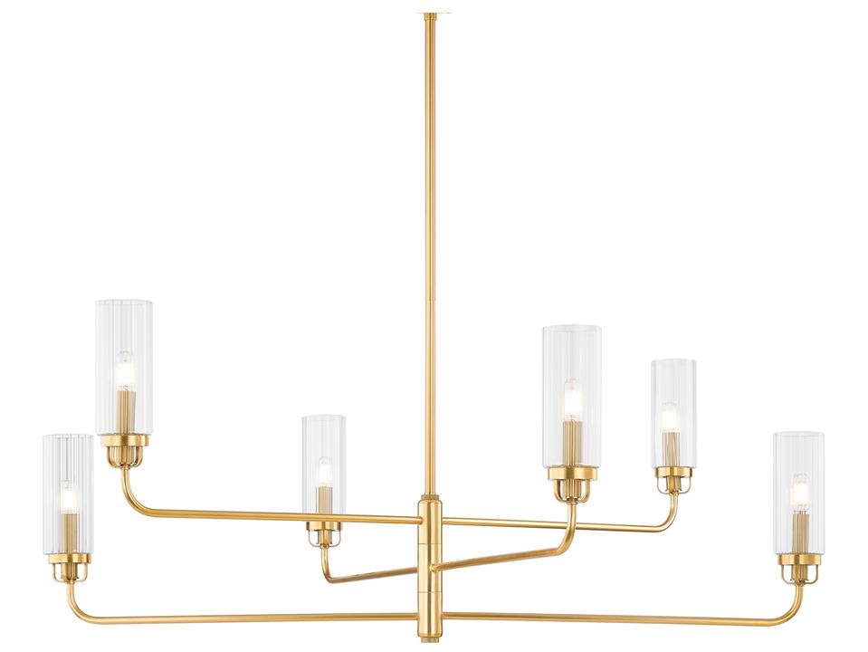 Halifax 6-Light Aged Brass Cylinder Chandelier