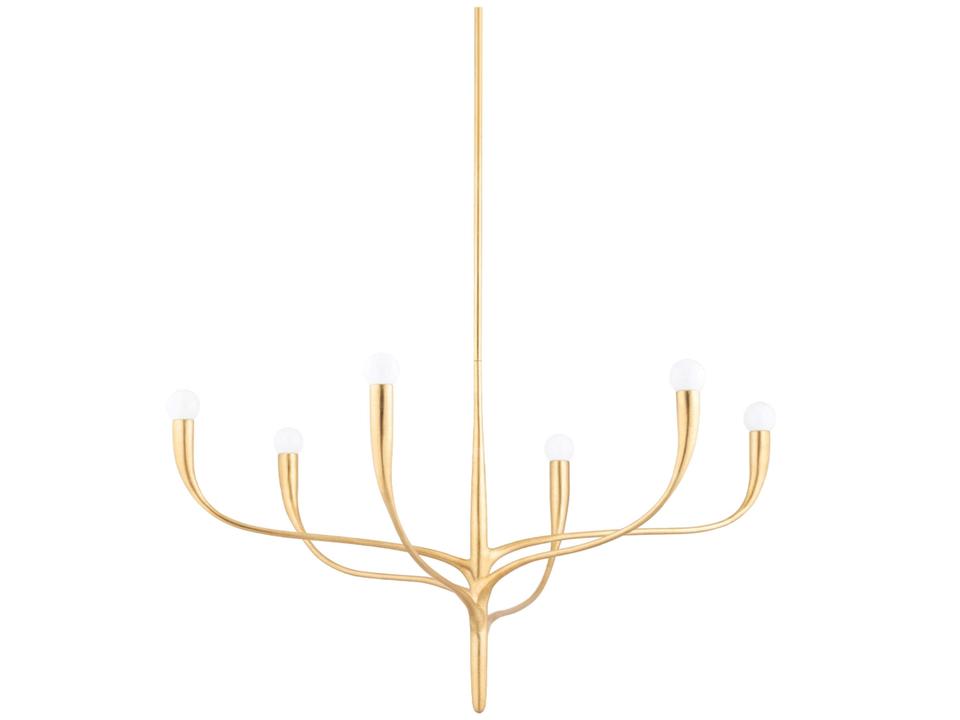 Labra Six Light Chandelier in Vintage Gold Leaf