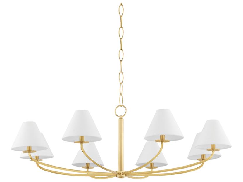 Stacey 8-Light Aged Brass Empire Chandelier