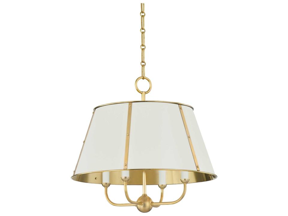 Cambridge 4-Light Aged Brass off White Candelabra Empire Chandelier