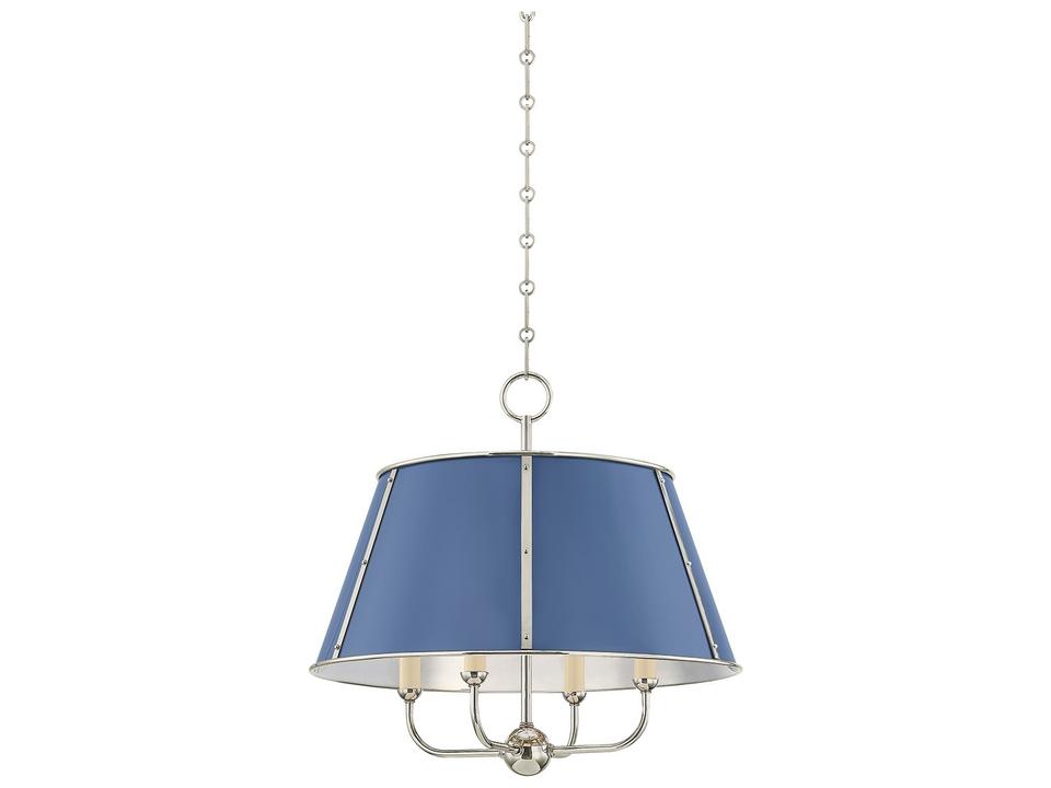 Cambridge 4-Light Polished Nickel Soft French Blue Candelabra Chandelier