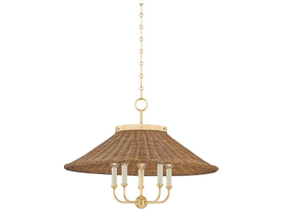 Kensington 5-Light Aged Brass Candelabra Chandelier