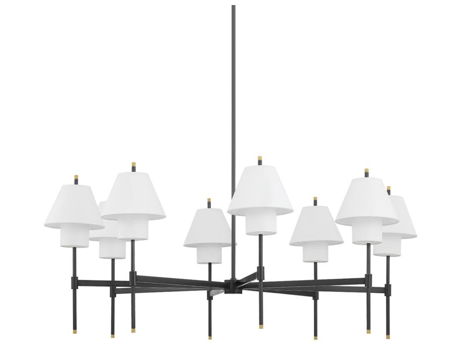 Glenmoore 8-Light Aged Brass Black Empire Chandelier
