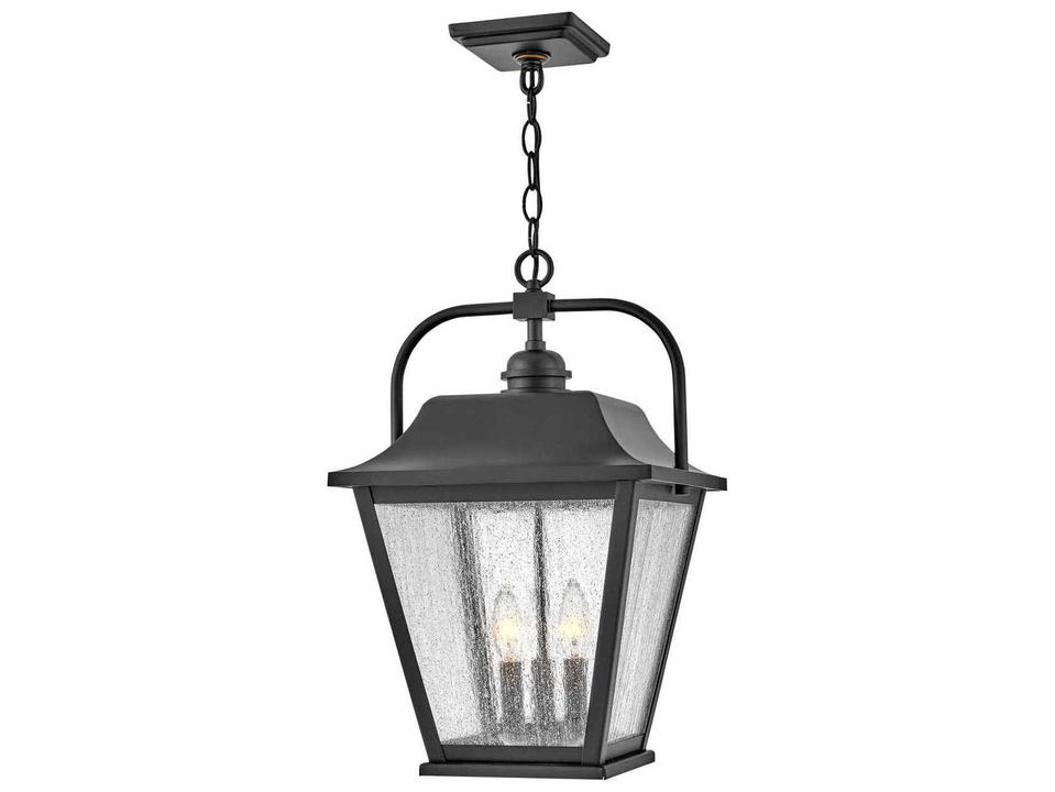 Kingston 3-Light Outdoor Hanging Lantern in Black
