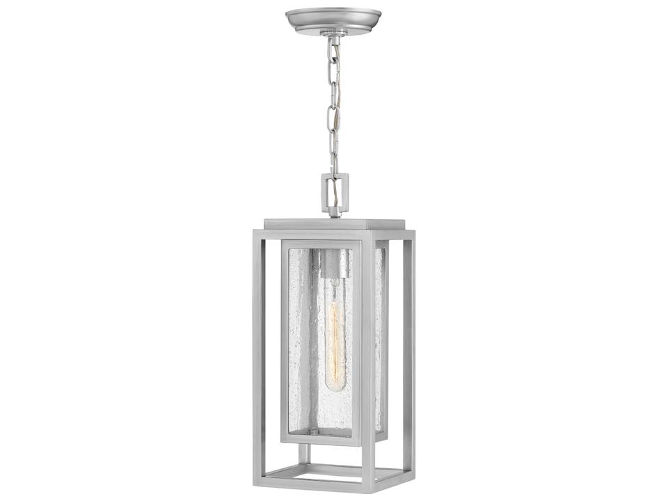 Republic 1-Light Outdoor LED Hanging Pendant in Satin Nickel