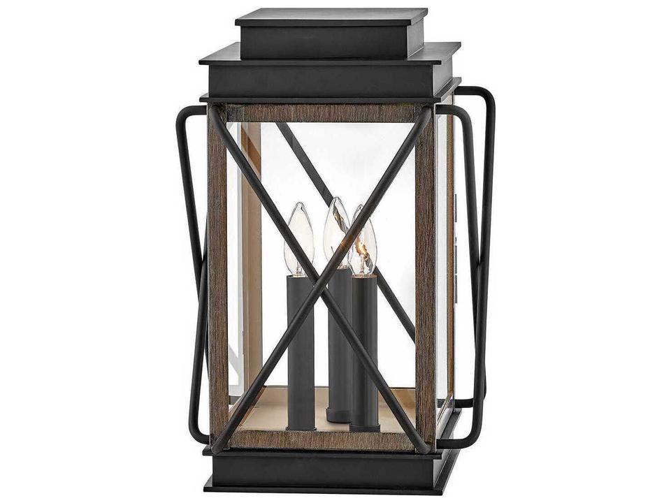 Montecito 3-Light Cast Aluminum Pier Mount Light in Museum Black