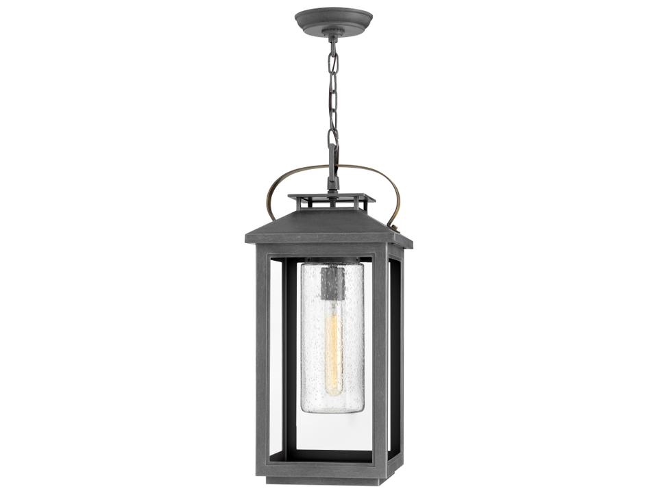 Atwater 1-Light Outdoor LED Pendant Light in Ash Bronze