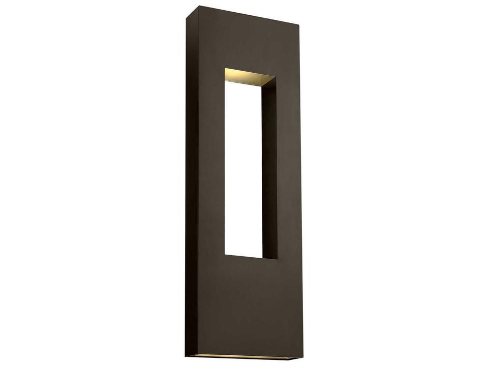 Atlantis 3-Light Outdoor Wall Sconce in Bronze with Etched Glass