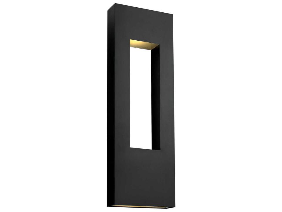Atlantis 3-Light LED Outdoor Wall Light in Satin Black with Etched Glass