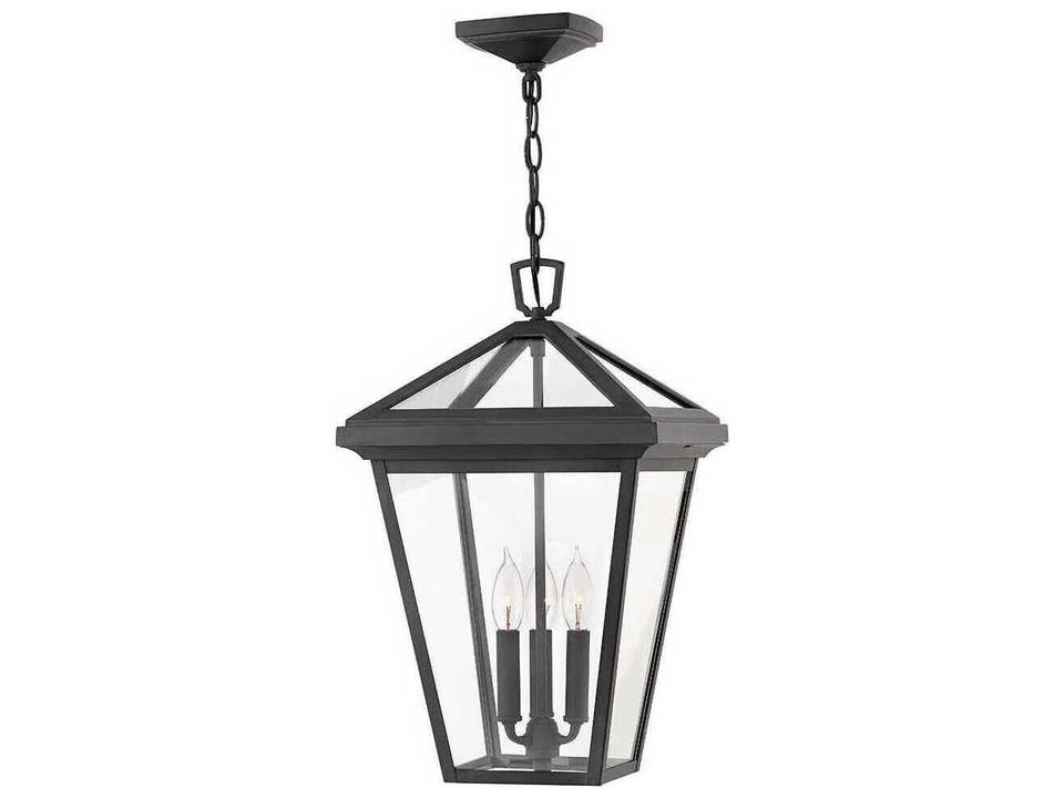 Alford Place 3-Light Outdoor Hanging Lantern in Museum Black