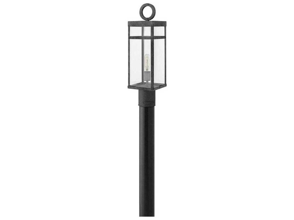 1-Light Porter Outdoor Post Light in Aged Zinc