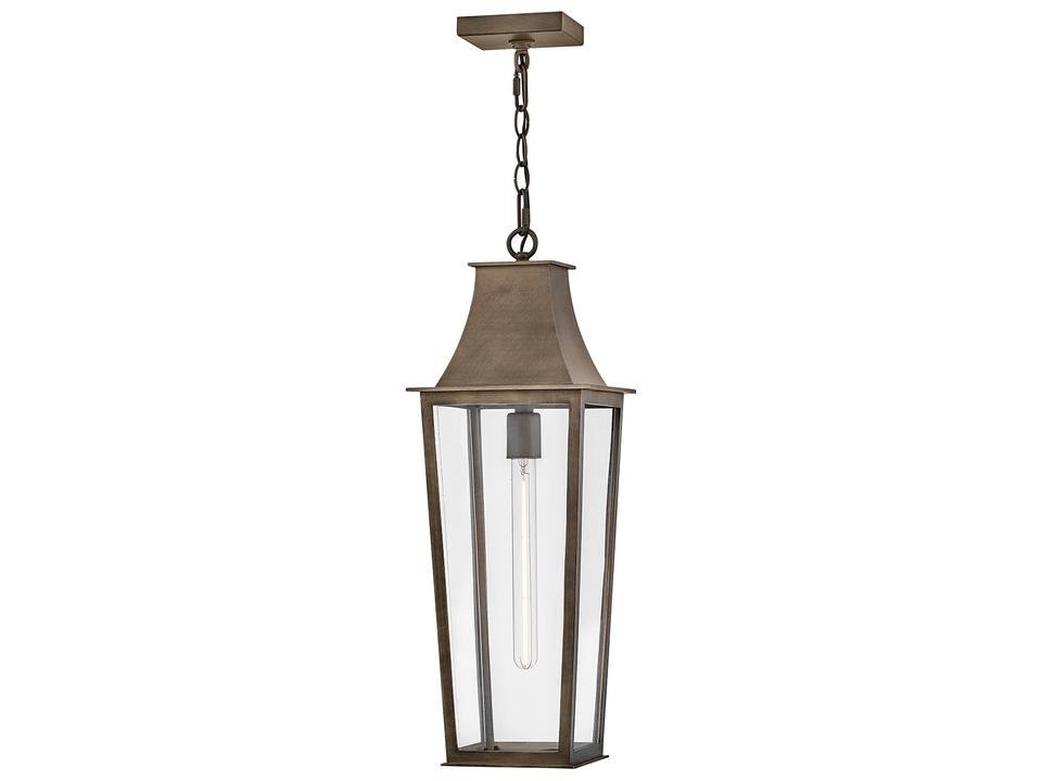 Georgetown 1-Light Outdoor Hanging Lantern in Burnished Bronze