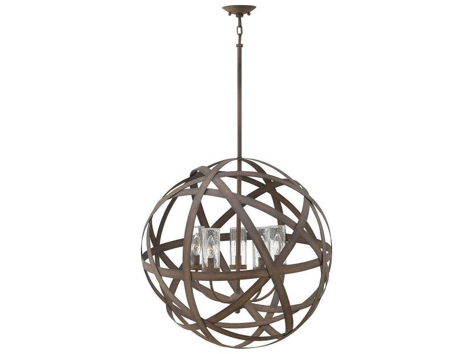 Carson 5-Light Outdoor Hanging LED Pendant in Vintage Iron