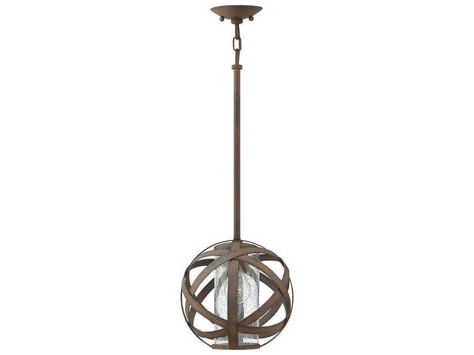 Carson 1-Light Outdoor Hanging Pendant in Vintage Iron