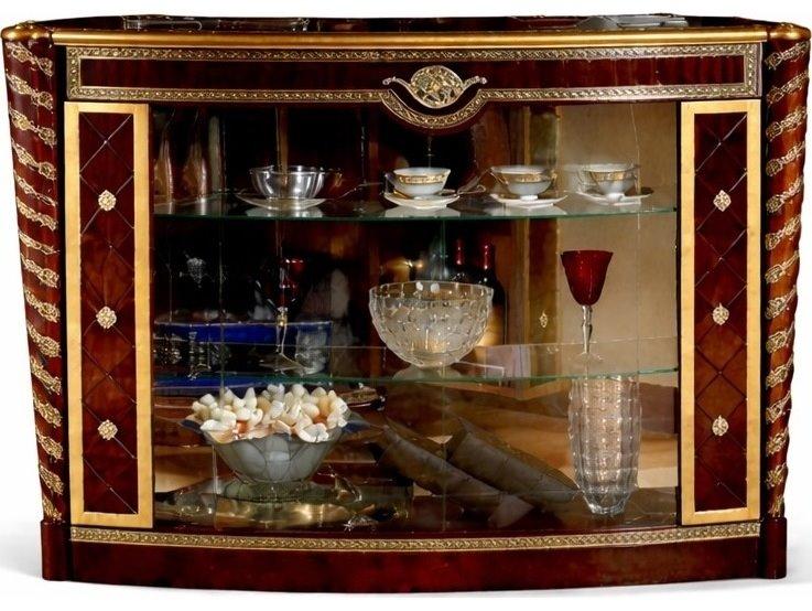 E-10 Rectangular Wood Bar Table with Bronze Accents