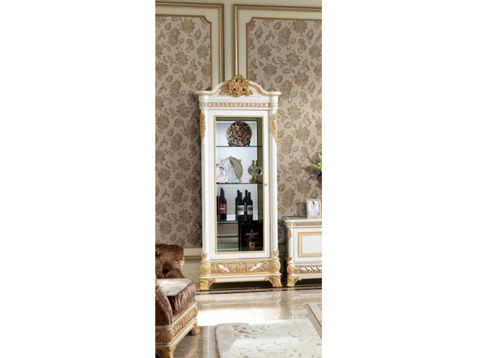E-62 White Traditional Single Door Display Cabinet