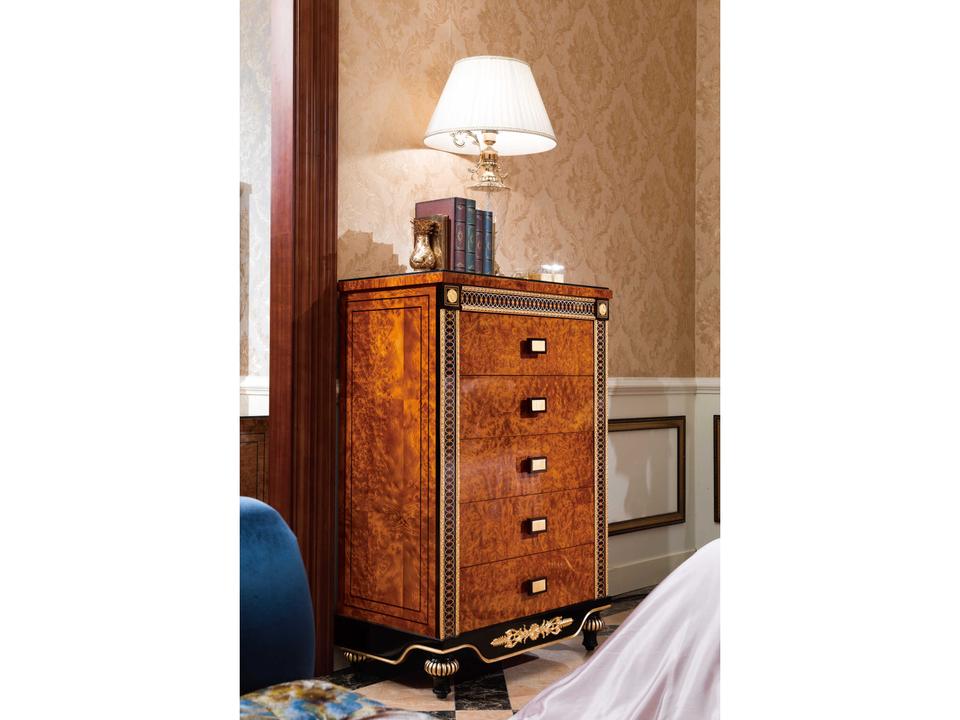 E-69 Black Solid Wood 5-Drawer Accent Chest