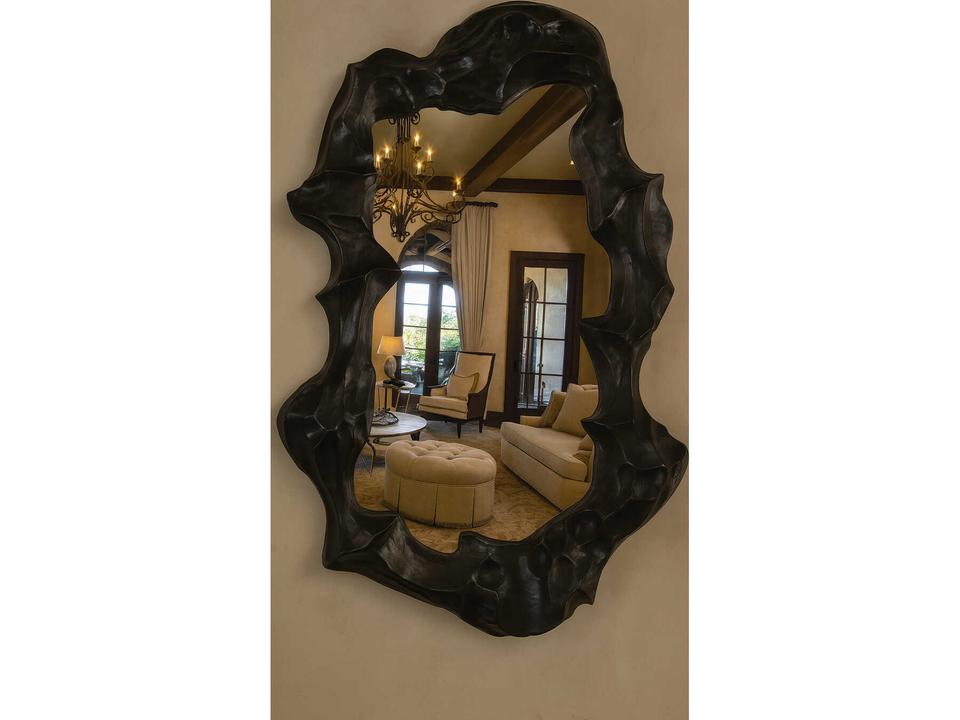 Fon Sculptural Wall Mirror in Rich Black