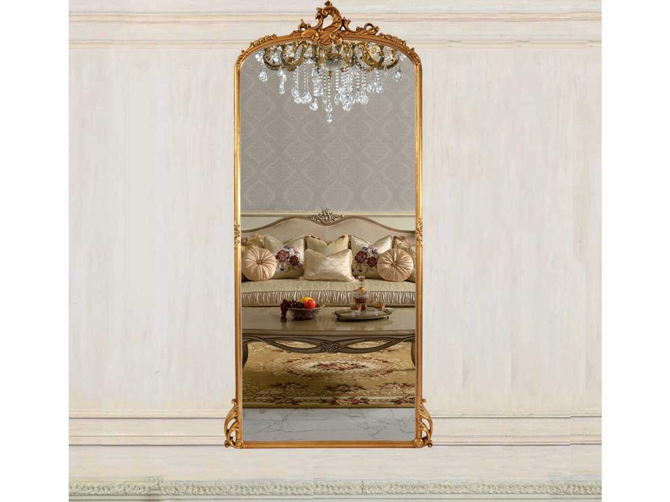 Fon Vertical Wall Mirror with Gilded Gold Frame