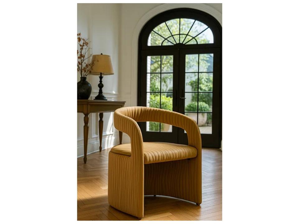 Stnde Upholstered Accent Chair in Tan Microfiber