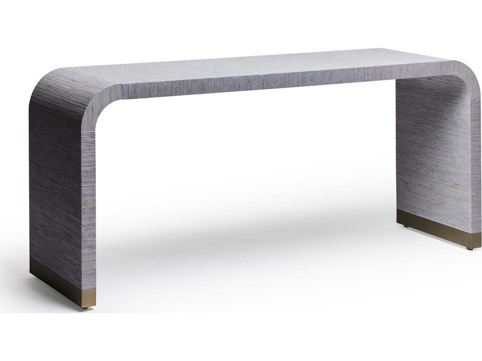 Sutherland Rectangular Console Table Mist Sisal Champagne Silver