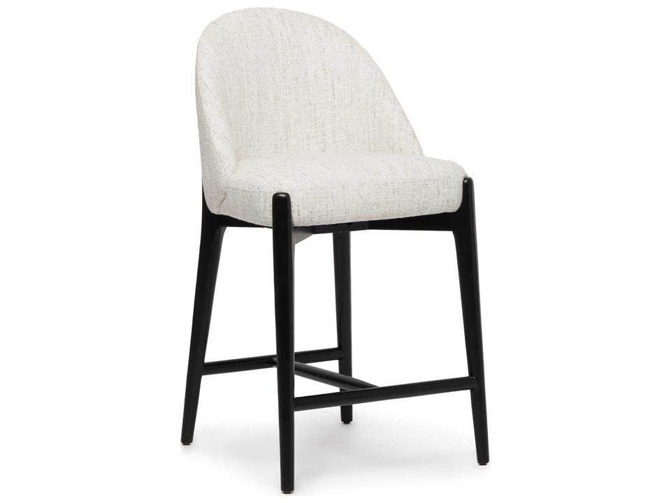 Oakley Matte Black Beach Heather Upholstered Ash Wood Counter Stool