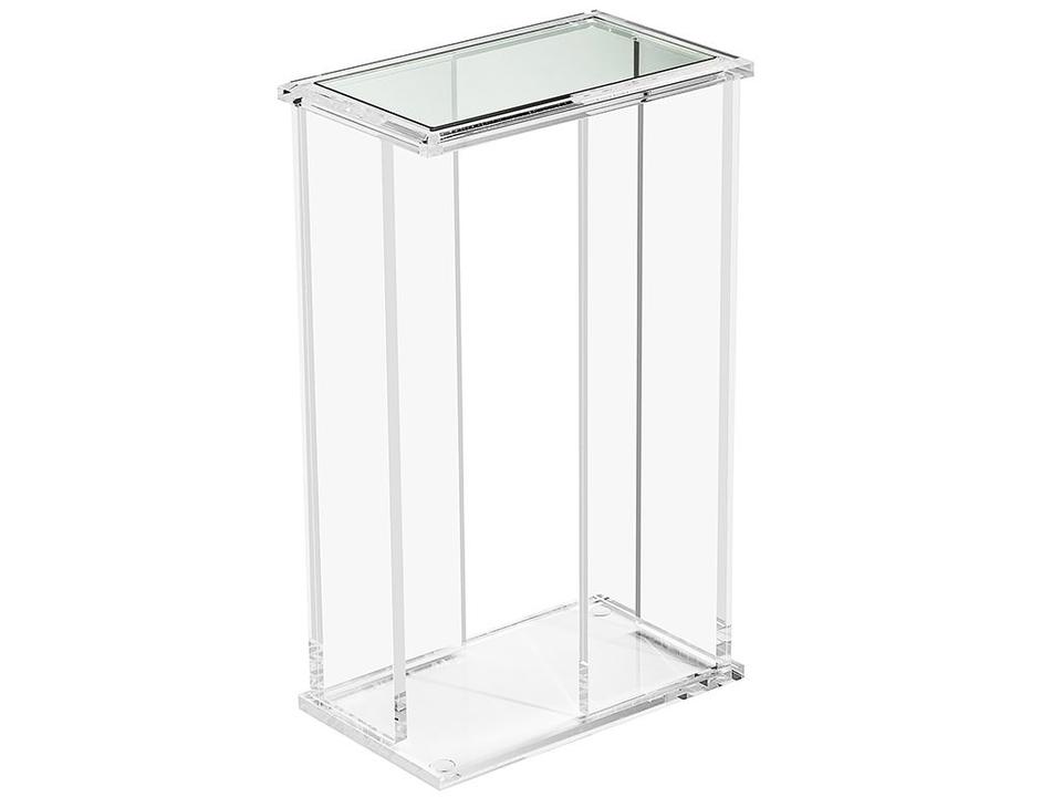 Rectangular Clear Glass End Table