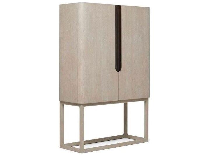 Dixon Natural Oak Wood Cliffside Classic Bronze Bar Cabinet