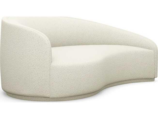 Dana Classic Left Chaise in Cream Faux Leather