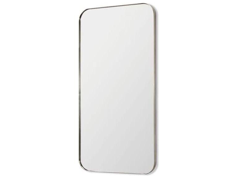 Aalina Brushed Nickel Plain Mirror Floor Rectangular