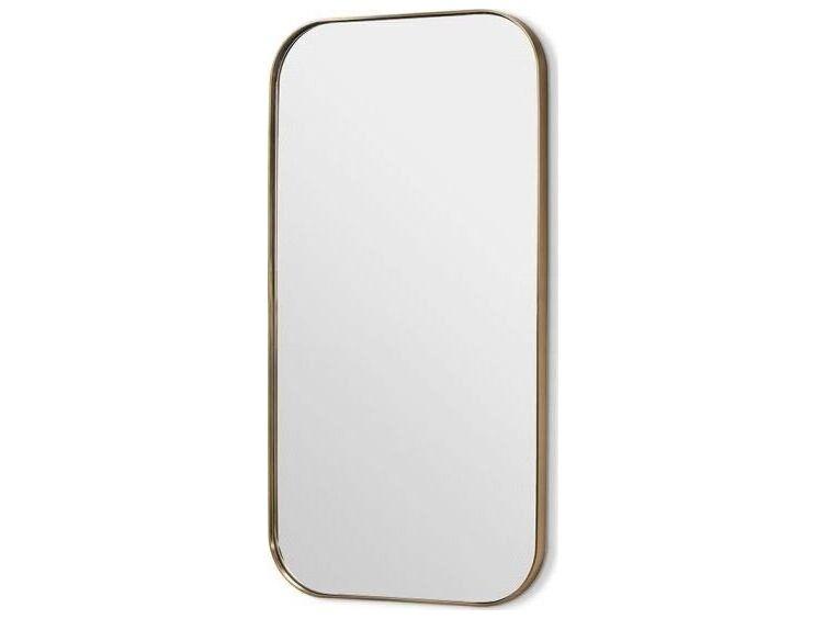 Aalina Brushed Brass Plain Mirror Floor Rectangular