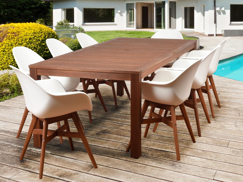 Amazonia Charlotte Deluxe 9 Piece Rectangular Eucalyptus Dining Set