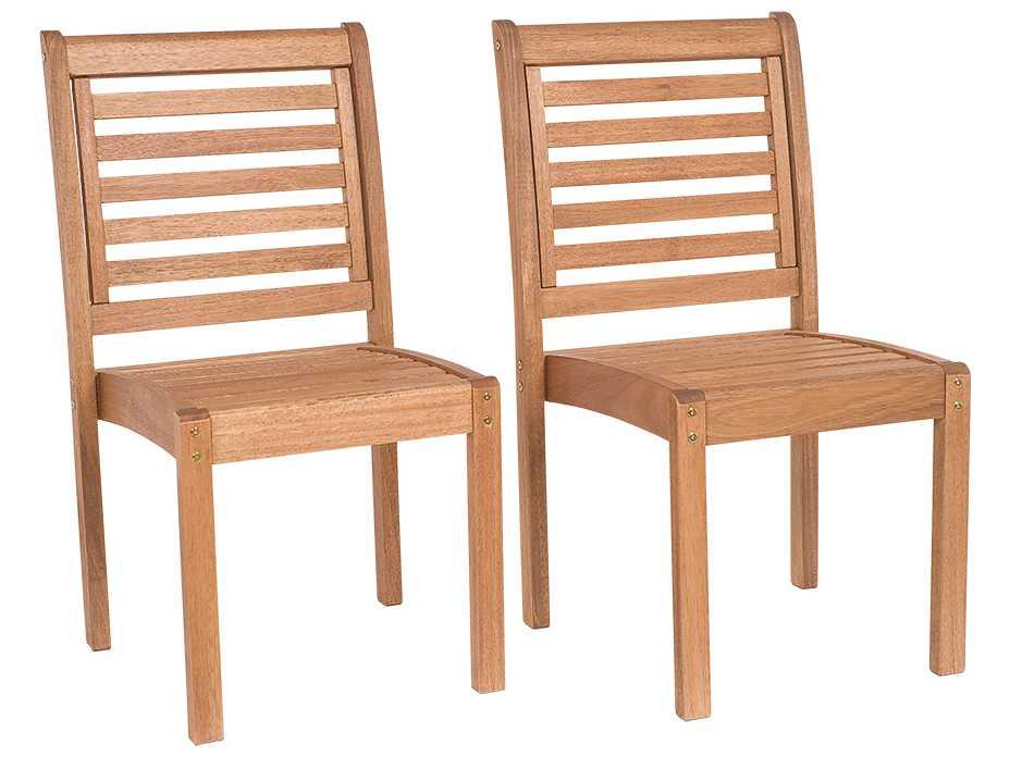 Amazonia Eucalyptus Patio Dining Side Chair Set of 2