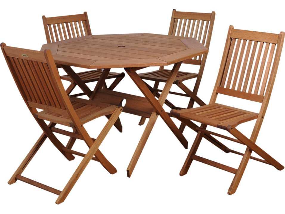 Amazonia Milano Octagonal Five Piece Eucalyptus Dining Set