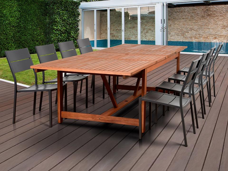 Amazonia Koningsdam 9-Piece Extendable Outdoor Dining Set