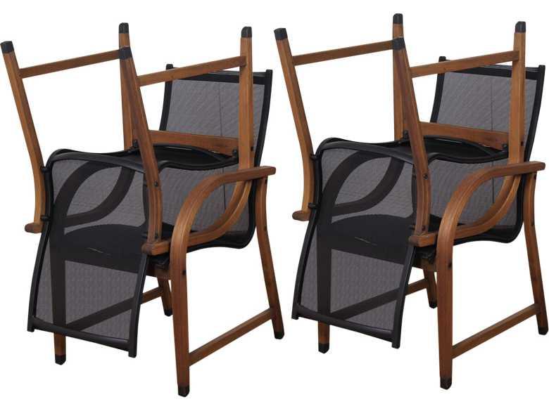 Amazonia Eucalyptus Bahamas Patio Dining Arm Chair Set of 4