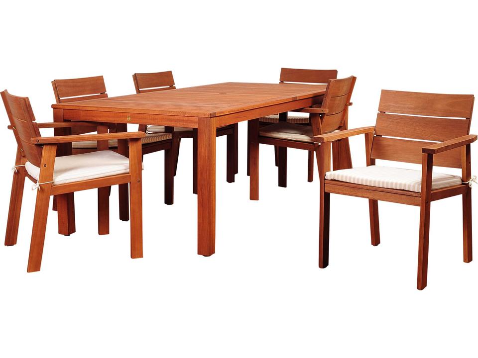 Amazonia Nelson 7 Piece Eucalyptus Rectangular Outdoor Dining Set