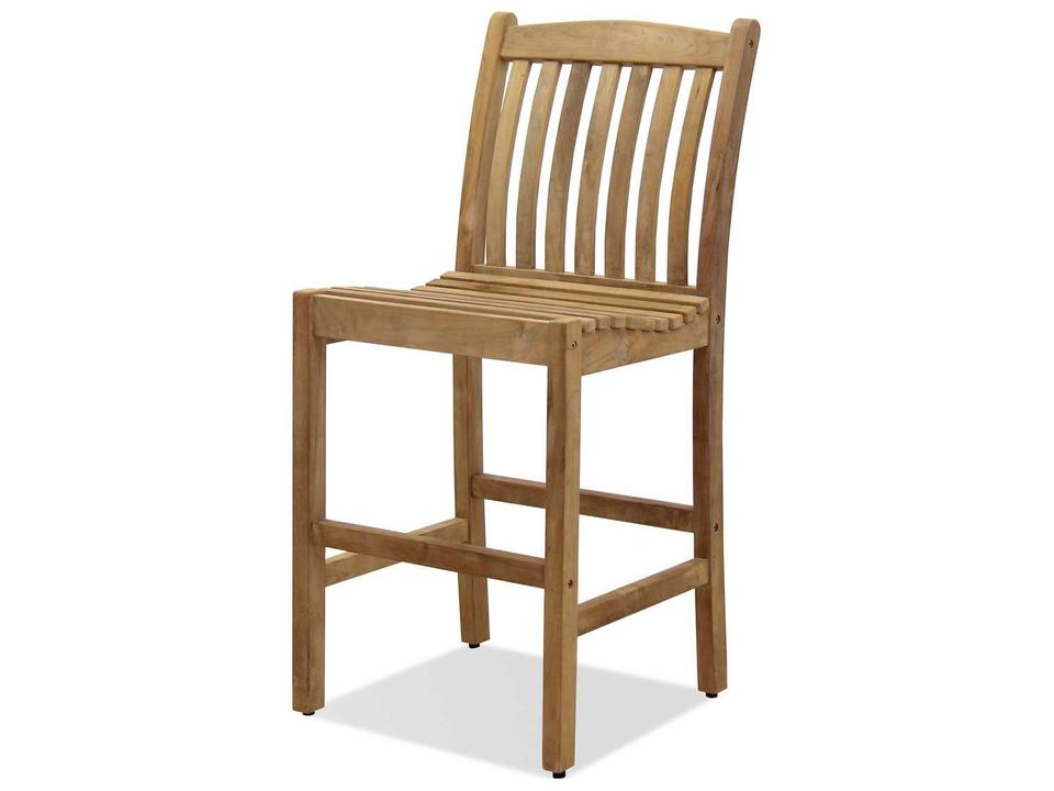 Amazonia Teak Eden Outdoor Bar Stool Set of 2 in Light Brown
